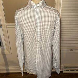Mizzen+Main White and Blue Grid Dress Shirt